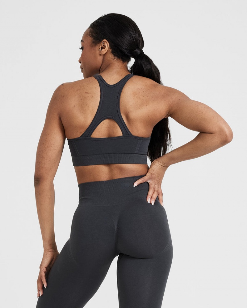 Black Oner Active Effortless Seamless High Neck Bralette Sports Bras | 45278WMSE