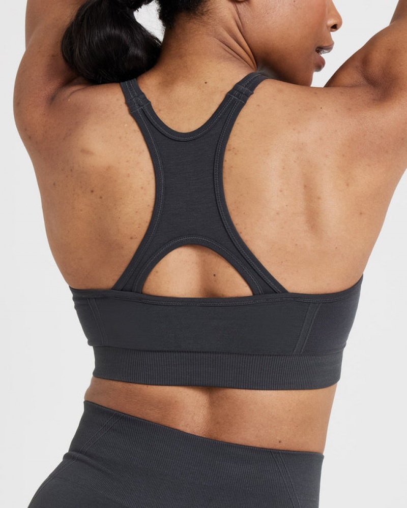 Black Oner Active Effortless Seamless High Neck Bralette Sports Bras | 45278WMSE