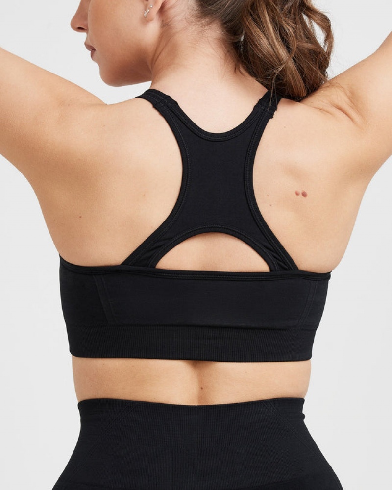 Black Oner Active Effortless Seamless High Neck Bralette Sports Bras | 76293ERBC