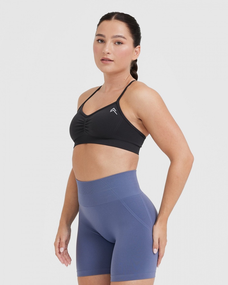 Black Oner Active Effortless Strappy Bralette Sports Bras | 05796HYTR