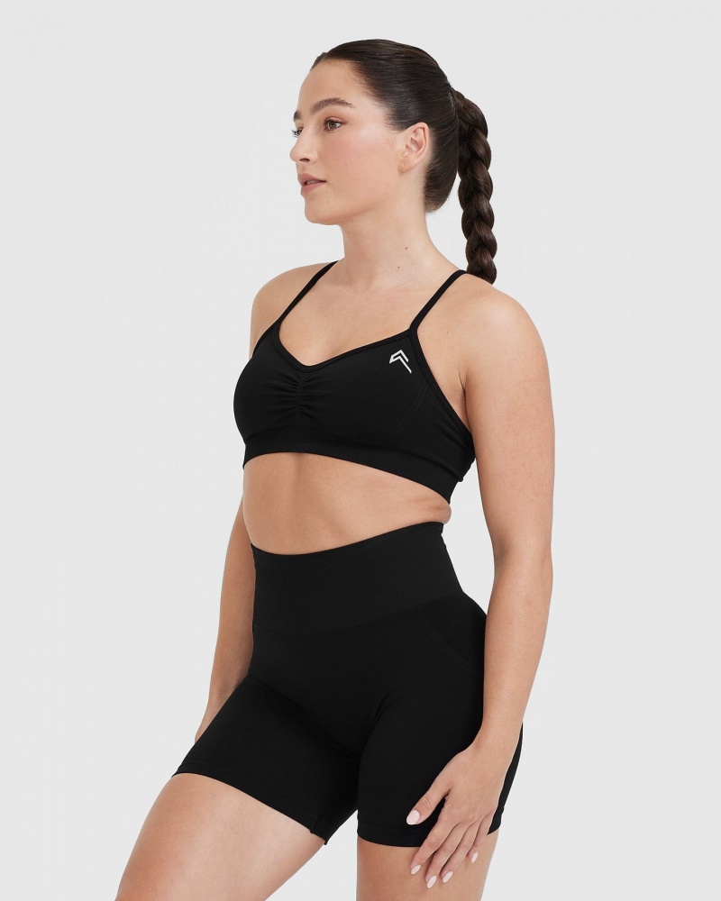 Black Oner Active Effortless Strappy Bralette Sports Bras | 83705FDGV