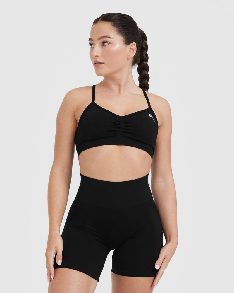 Black Oner Active Effortless Strappy Bralette Sports Bras | 83705FDGV