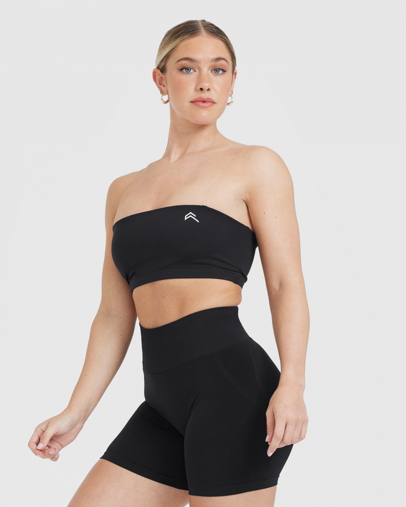 Black Oner Active Everyday Bandeau Bralette Sports Bras | 19784JRWU