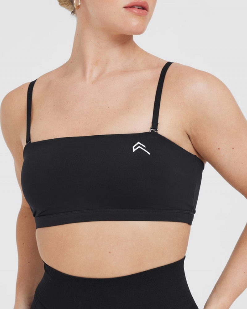 Black Oner Active Everyday Bandeau Bralette Sports Bras | 19784JRWU