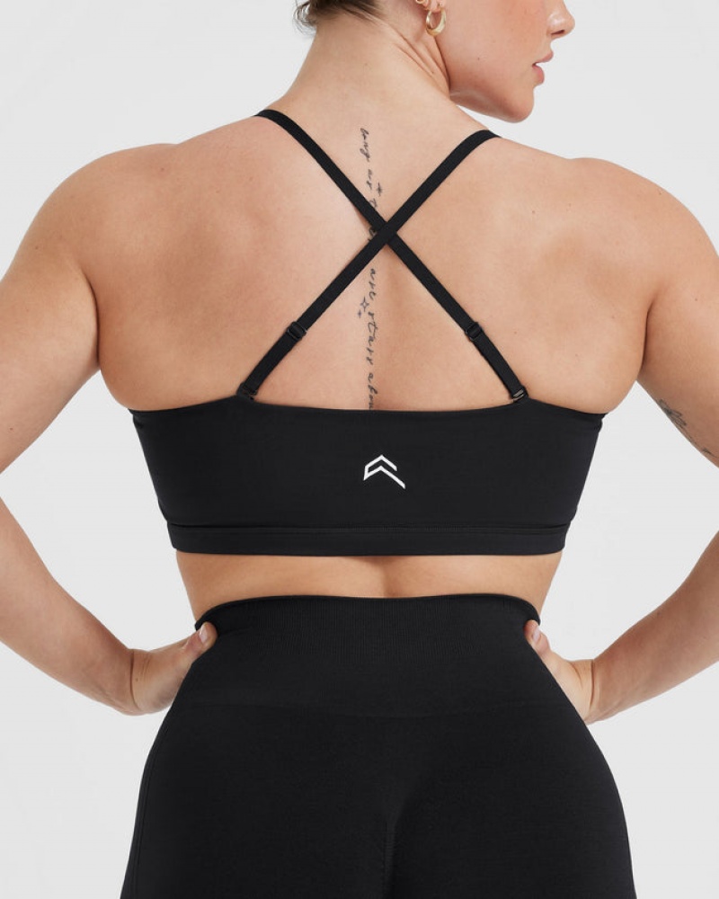 Black Oner Active Everyday Bandeau Bralette Sports Bras | 19784JRWU