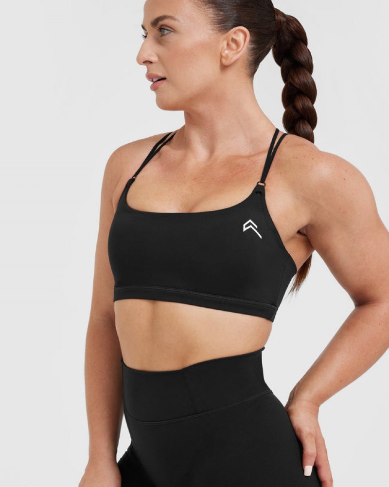 Black Oner Active Everyday Cross Over Bralette Sports Bras | 03971VBZC