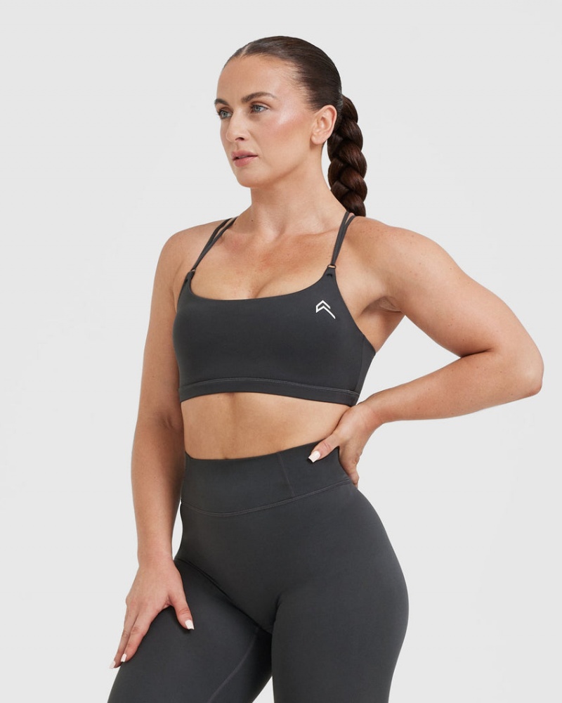 Black Oner Active Everyday Cross Over Bralette Sports Bras | 47862YFHT