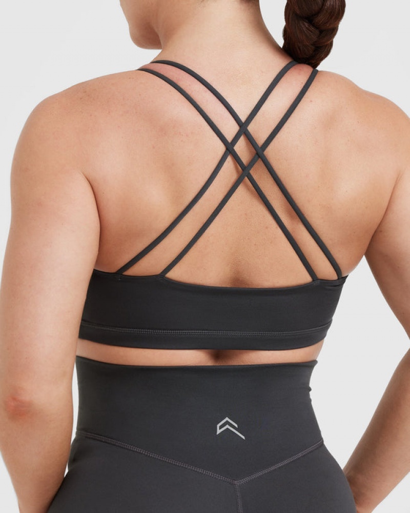 Black Oner Active Everyday Cross Over Bralette Sports Bras | 47862YFHT