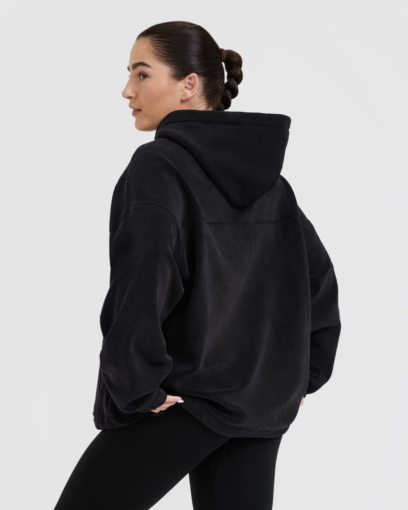 Black Oner Active Fleece Oversized Hoodie | 51087UMXA