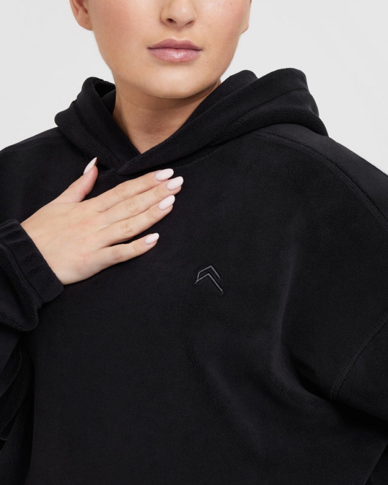 Black Oner Active Fleece Oversized Hoodie | 51087UMXA