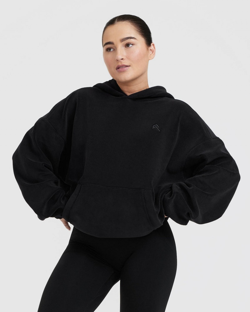 Black Oner Active Fleece Oversized Hoodie | 51087UMXA