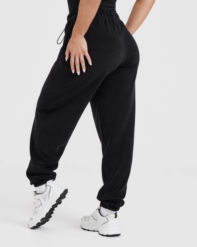 Black Oner Active Fleece Oversized Joggers | 01427OLCT