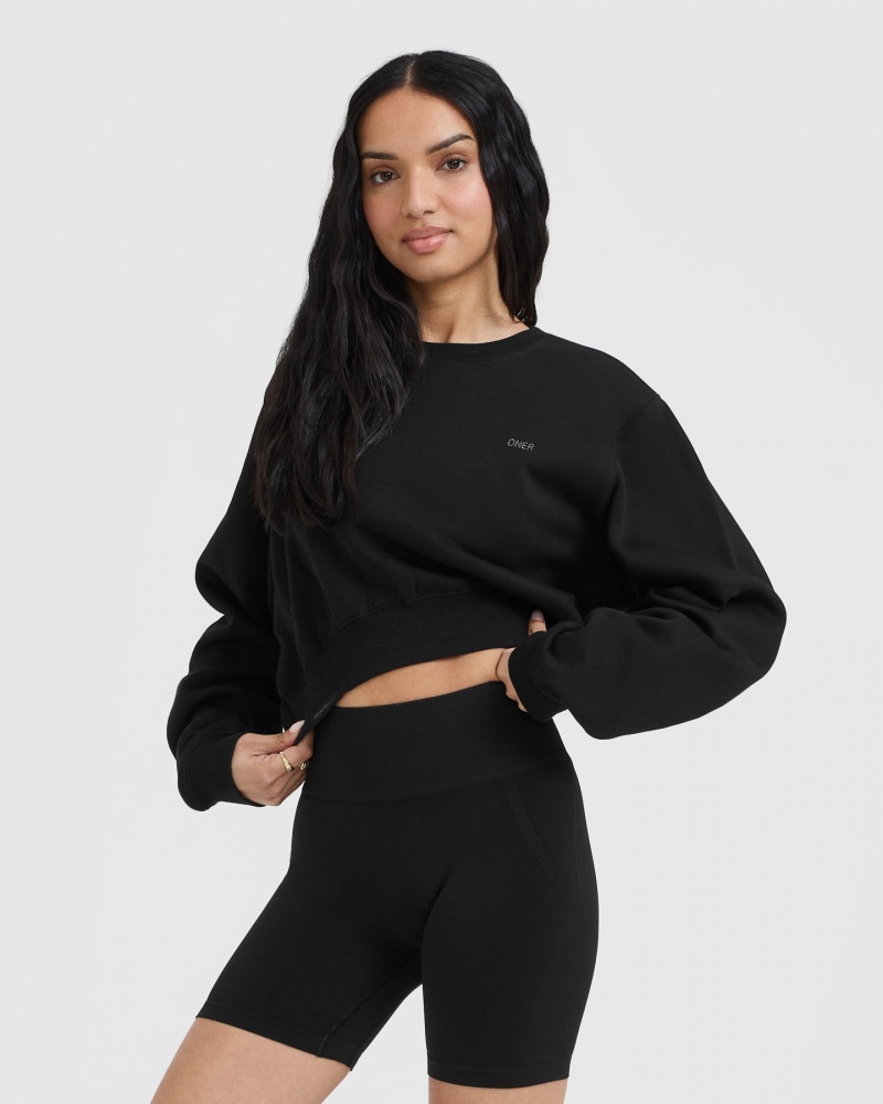 Black Oner Active Foundations Crop Sweatshirts | 19756JQOM