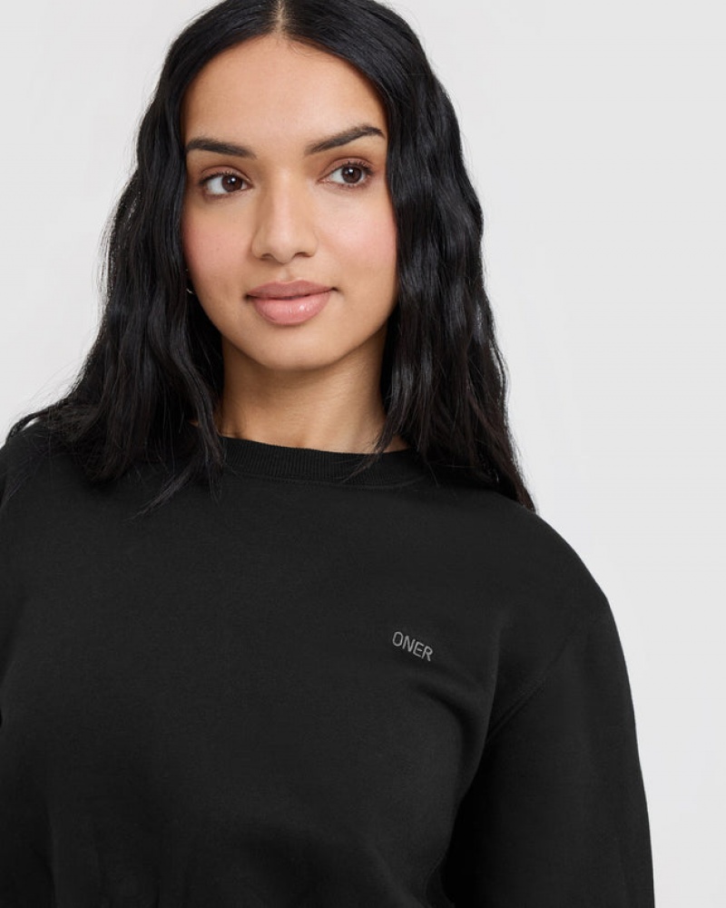 Black Oner Active Foundations Crop Sweatshirts | 19756JQOM