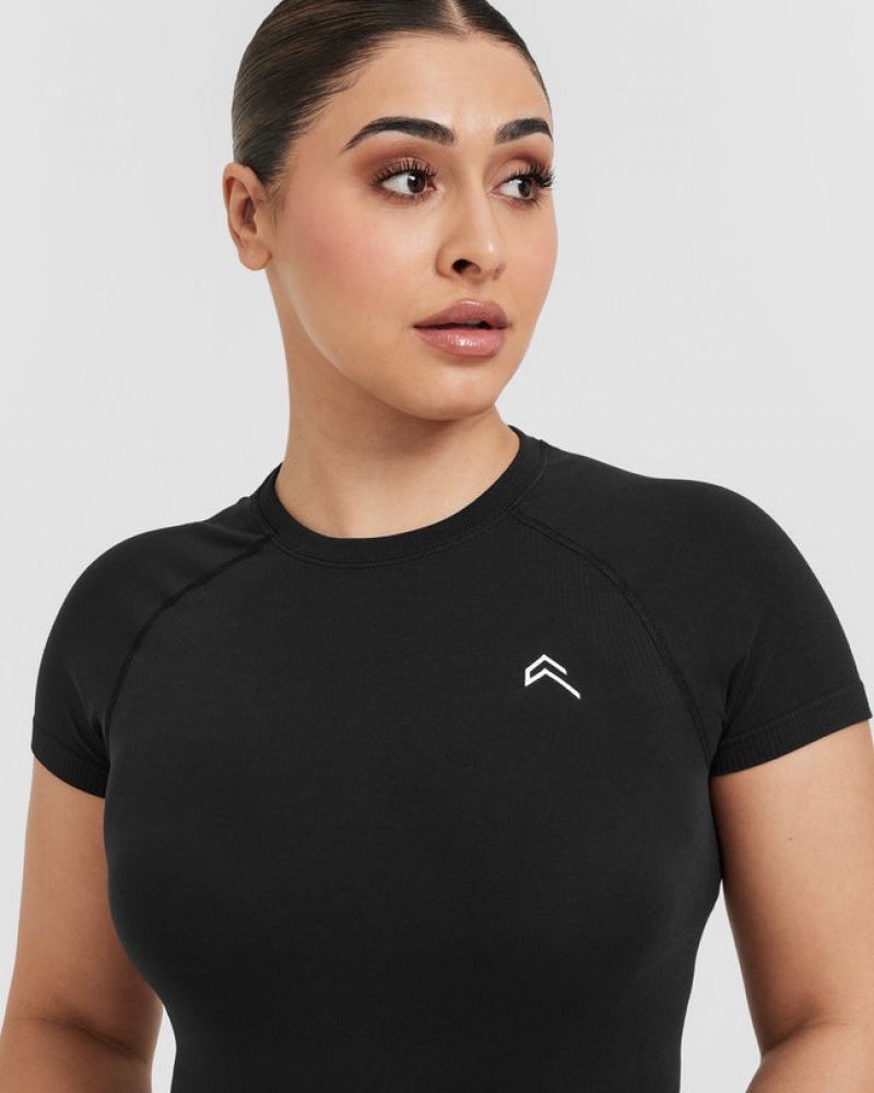 Black Oner Active Go To Seamless Fitted T Shirts | 03982OKCX