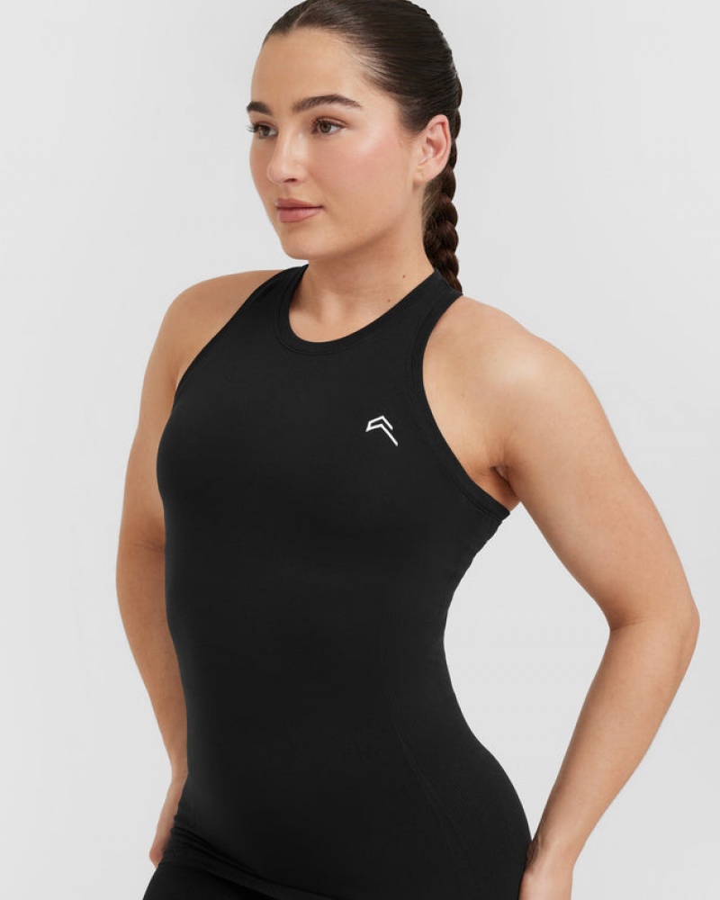 Black Oner Active Go To Seamless Fitted High Neck T Shirts | 20635YGVO