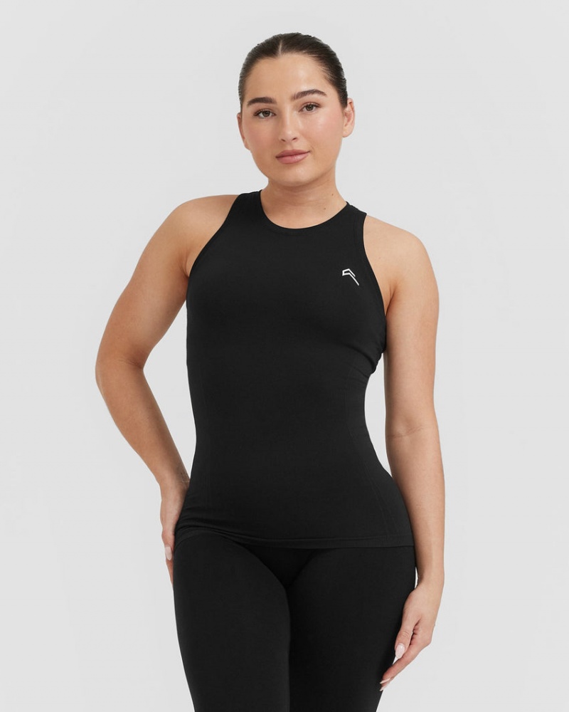 Black Oner Active Go To Seamless Fitted High Neck T Shirts | 20635YGVO