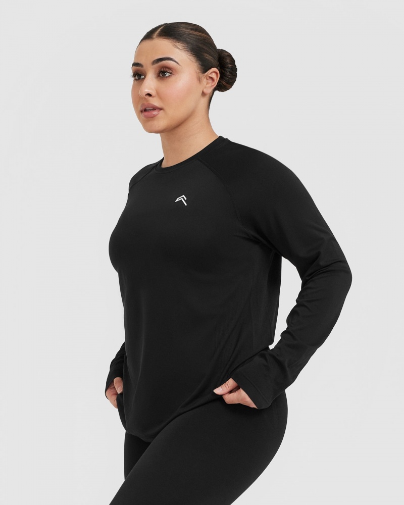 Black Oner Active Go To Seamless Loose Long Sleeve T Shirts | 20791RVWX