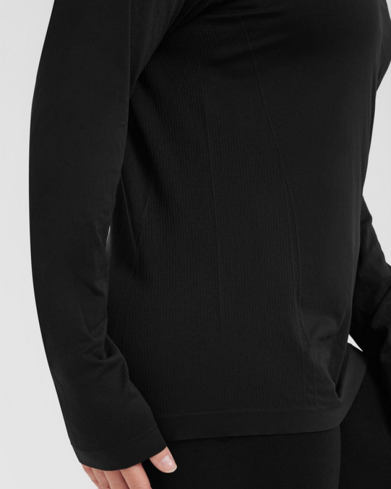 Black Oner Active Go To Seamless Loose Long Sleeve T Shirts | 20791RVWX