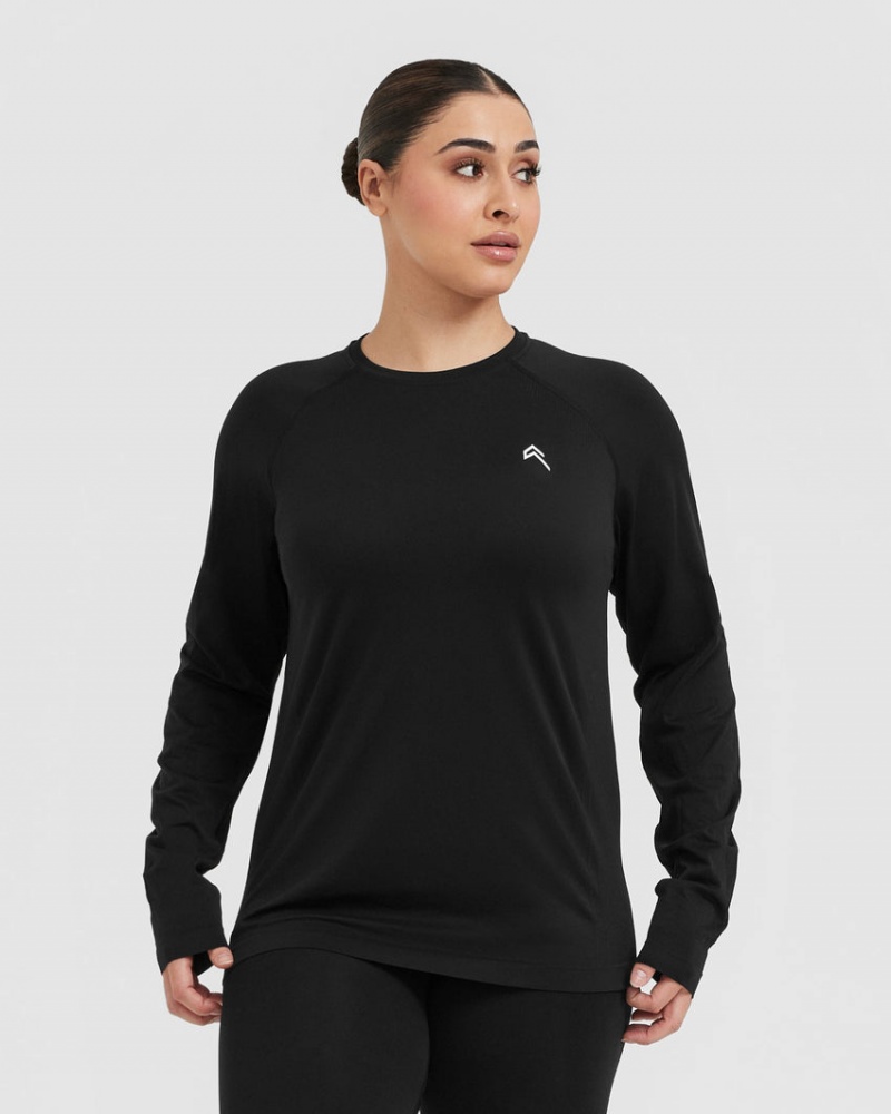 Black Oner Active Go To Seamless Loose Long Sleeve T Shirts | 20791RVWX