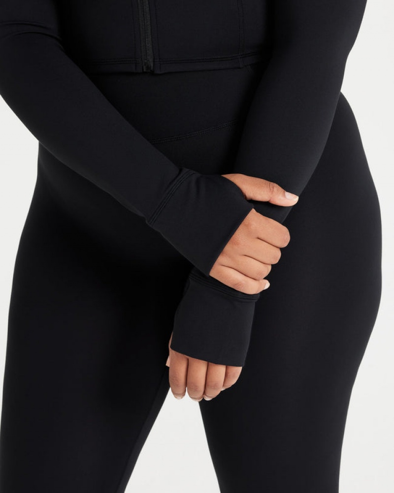 Black Oner Active Timeless Crop Jackets | 91642VIBO