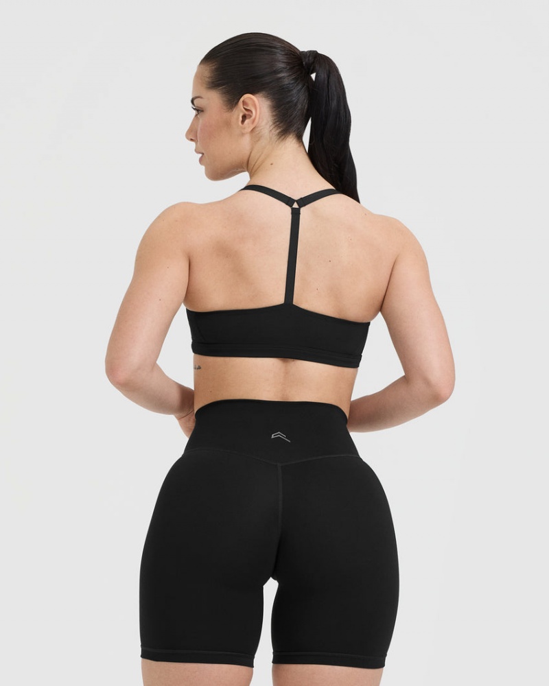 Black Oner Active Timeless Square Neck Sports Bras | 29507JDTF