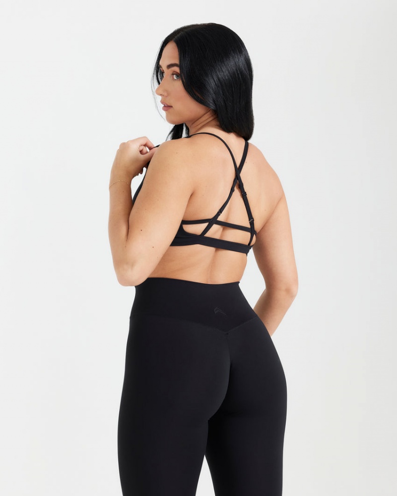 Black Oner Active Timeless Strappy Bralette Sports Bras | 67018NYEJ