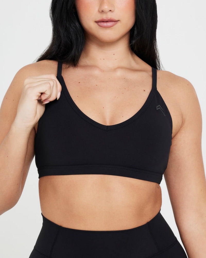 Black Oner Active Timeless Strappy Bralette Sports Bras | 67018NYEJ