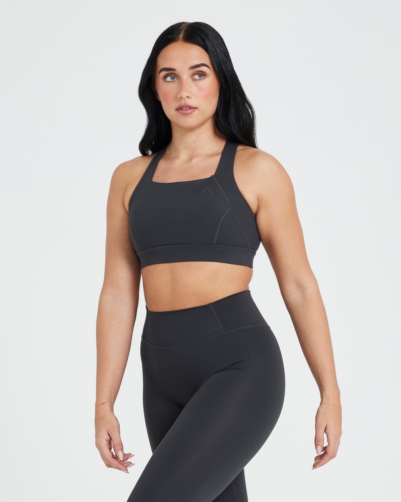 Black Oner Active Timeless Wide Strap Sports Bras | 83964HOQM