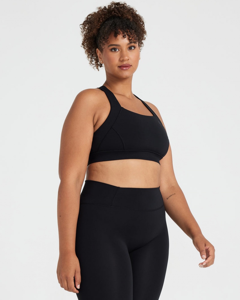 Black Oner Active Timeless Wide Strap Sports Bras | 27184PQRY