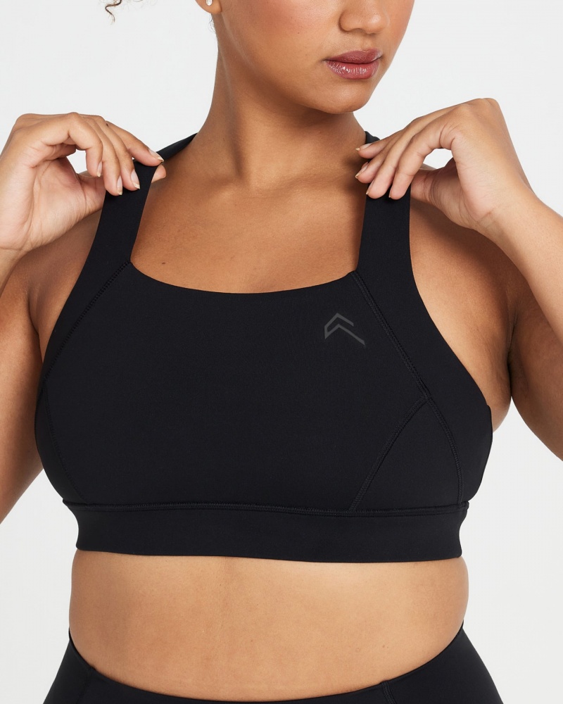 Black Oner Active Timeless Wide Strap Sports Bras | 27184PQRY