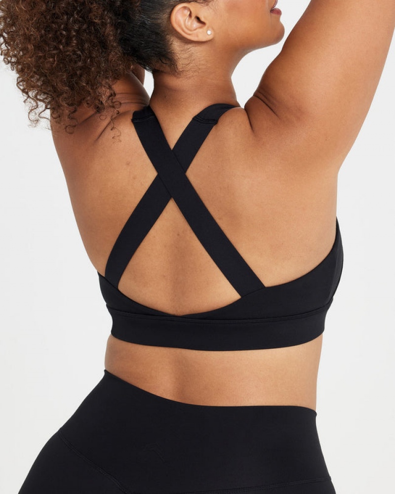 Black Oner Active Timeless Wide Strap Sports Bras | 27184PQRY