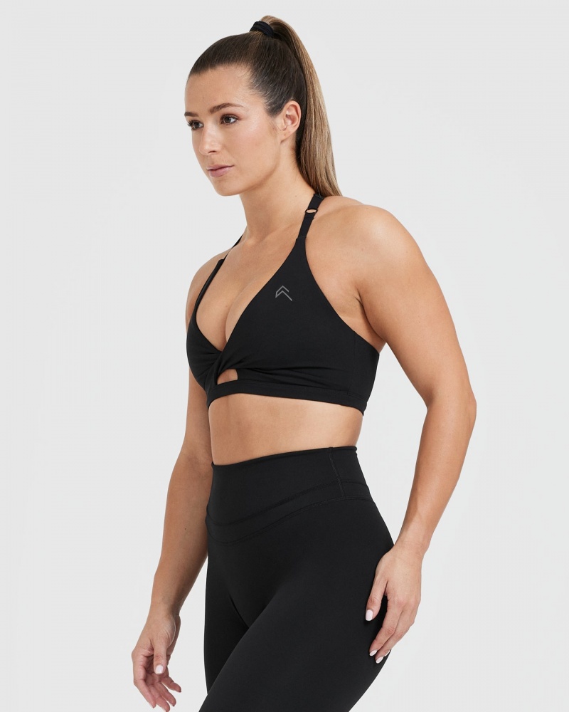 Black Oner Active Unified Twist Sports Bras | 90765BNVW