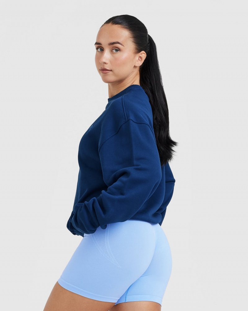 Blue Oner Active All Day Lightweight Oversized Sweatshirts | 20461ZJLM