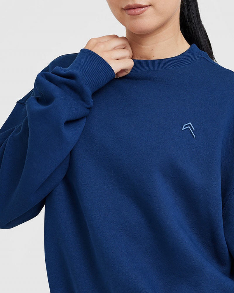 Blue Oner Active All Day Lightweight Oversized Sweatshirts | 20461ZJLM