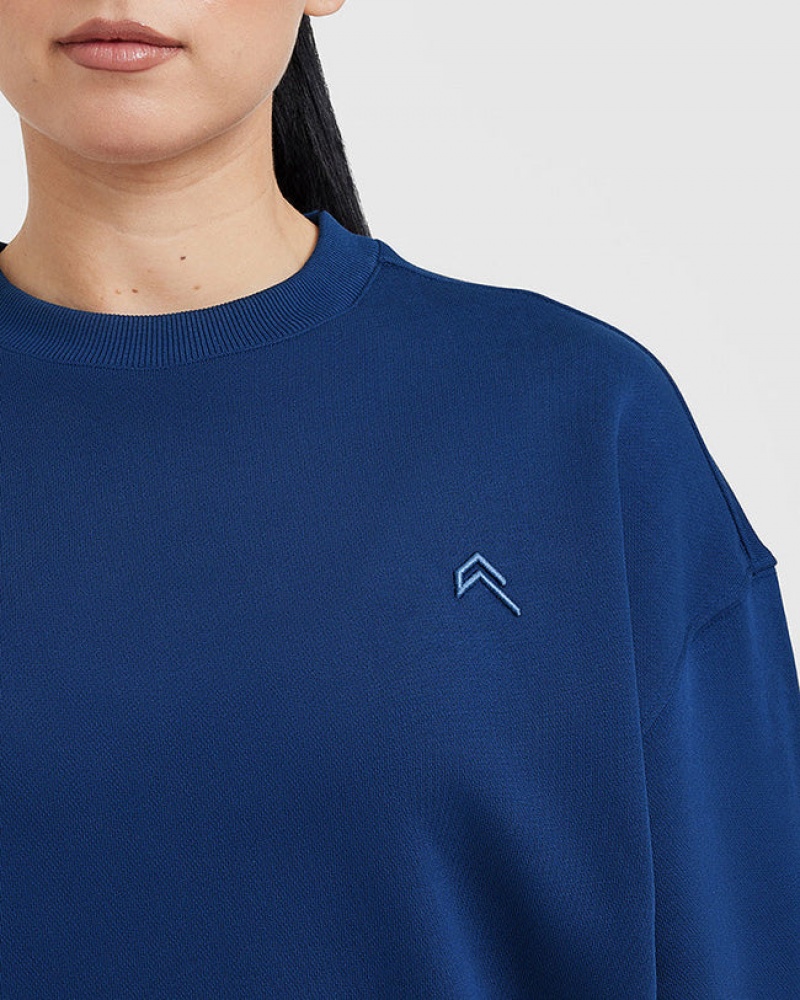 Blue Oner Active All Day Lightweight Oversized Sweatshirts | 20461ZJLM