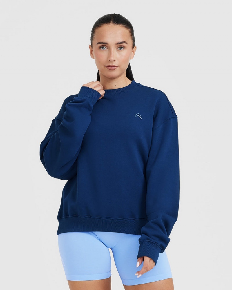 Blue Oner Active All Day Lightweight Oversized Sweatshirts | 20461ZJLM