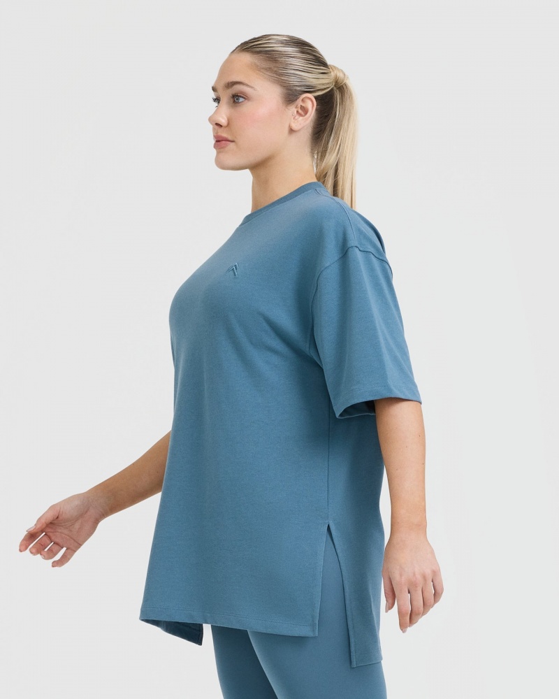 Blue Oner Active Classic Longline T Shirts | 06157WLAR