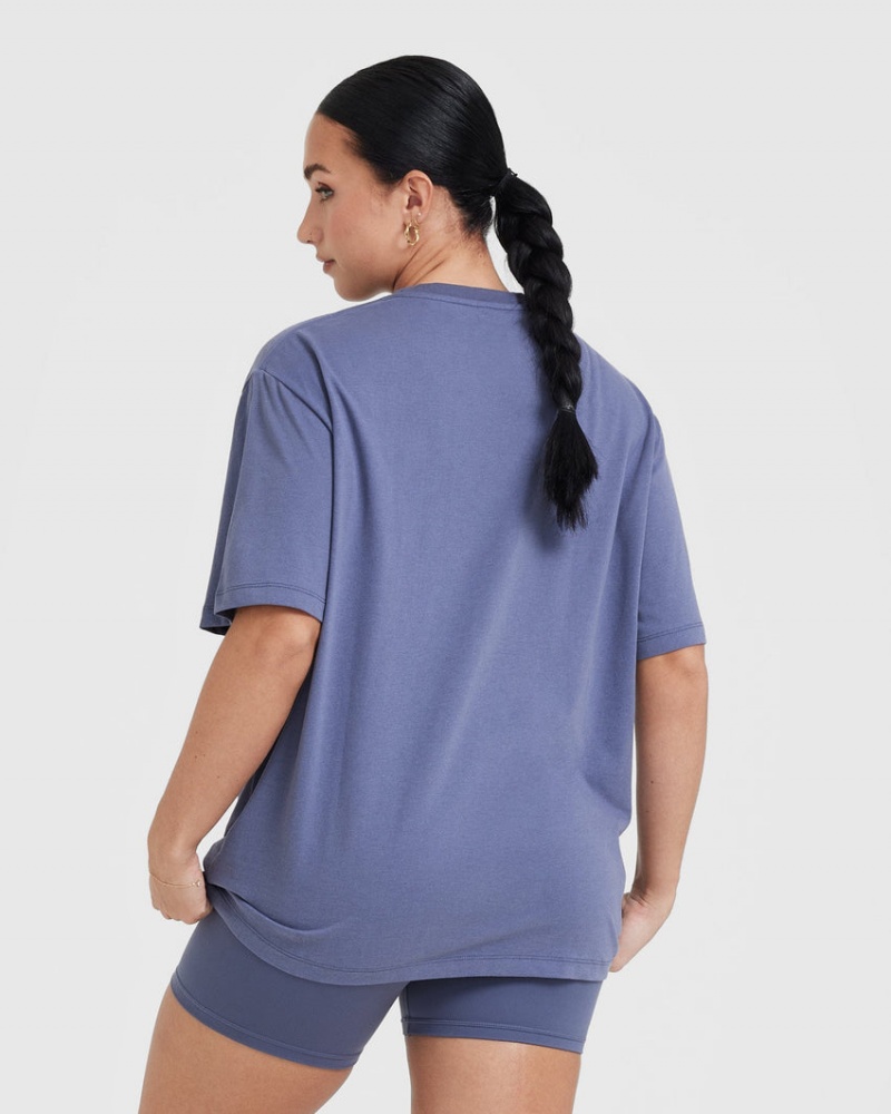 Blue Oner Active Classic Oversized Lightweight T Shirts | 05761VMKU