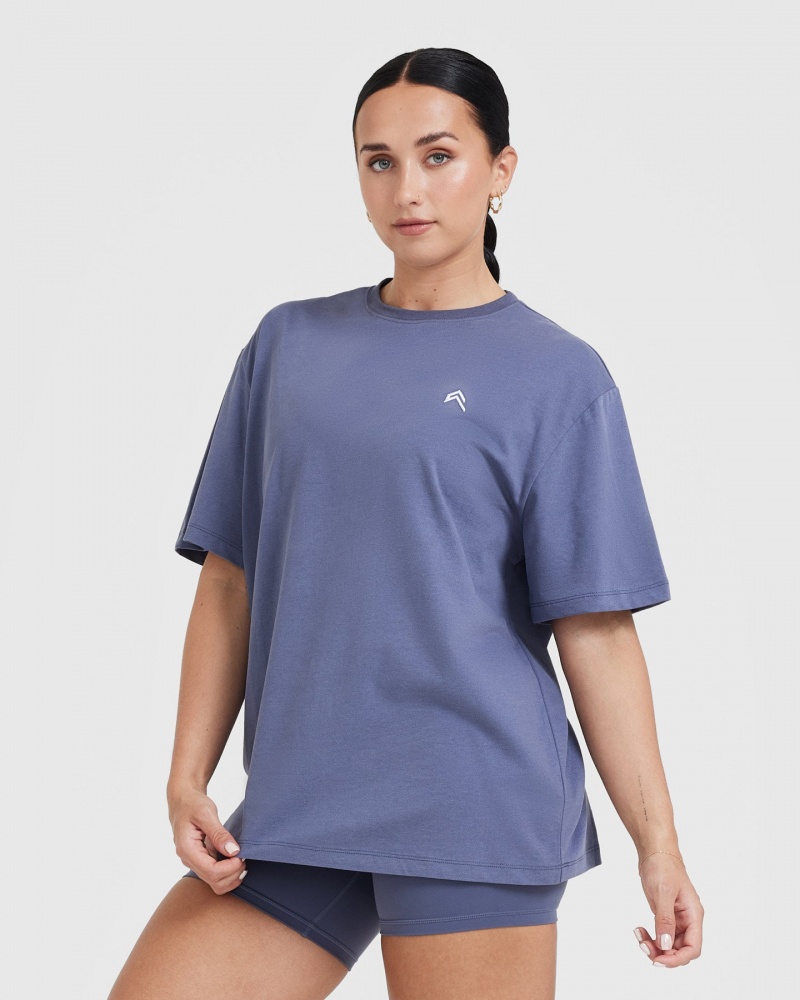 Blue Oner Active Classic Oversized Lightweight T Shirts | 05761VMKU