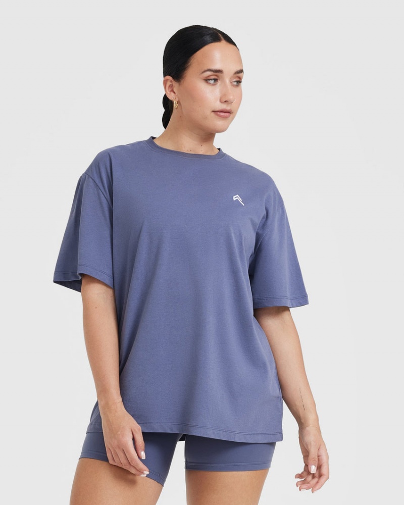 Blue Oner Active Classic Oversized Lightweight T Shirts | 05761VMKU