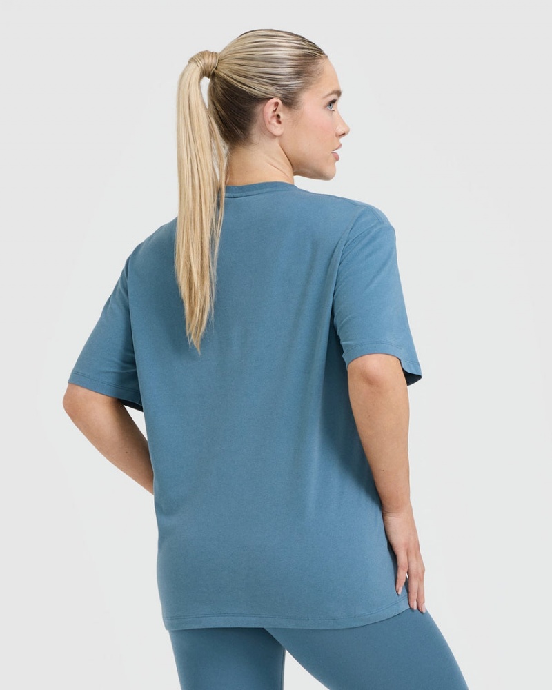 Blue Oner Active Classic Oversized Lightweight T Shirts | 43150ZKJD