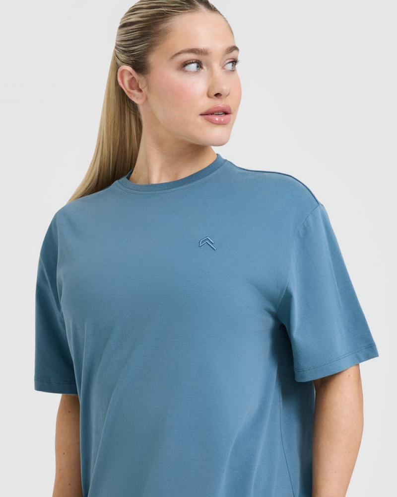 Blue Oner Active Classic Oversized Lightweight T Shirts | 43150ZKJD