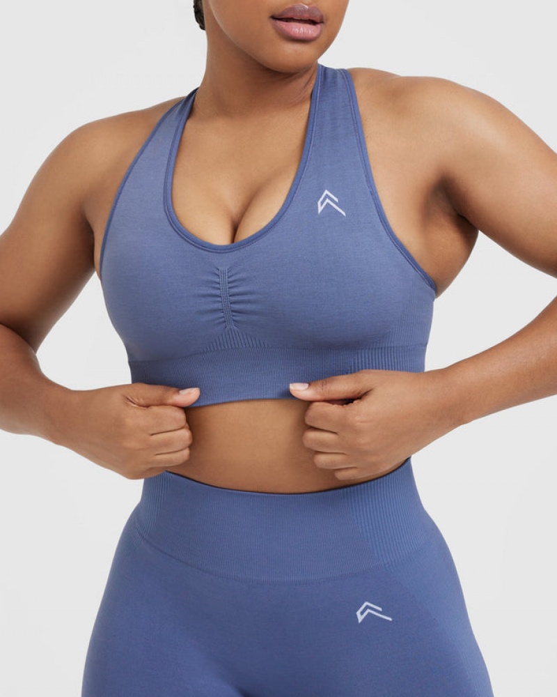 Blue Oner Active Classic Seamless 2.0 V-Neck Bralette Sports Bras | 85273BFRU