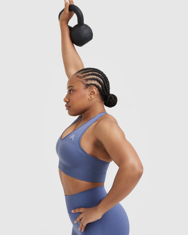 Blue Oner Active Classic Seamless 2.0 V-Neck Bralette Sports Bras | 85273BFRU