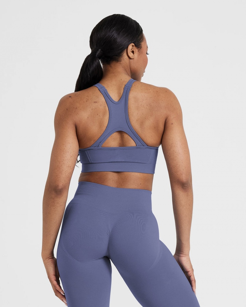 Blue Oner Active Effortless Seamless High Neck Bralette Sports Bras | 15037MSFQ