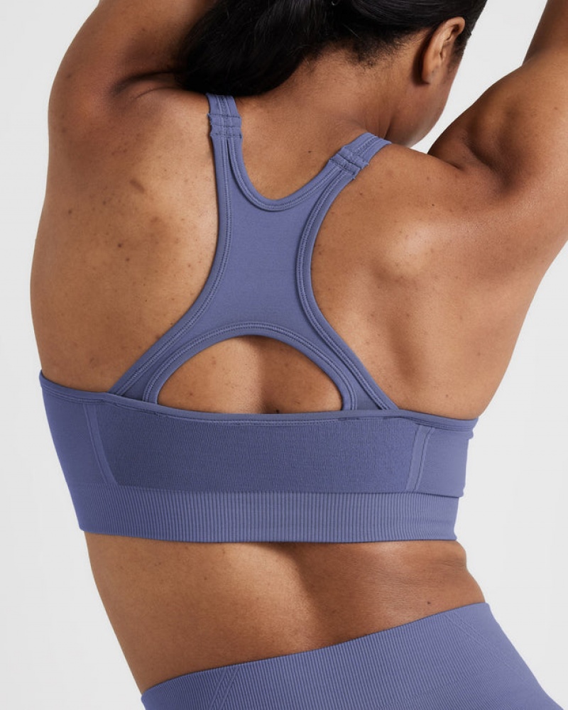 Blue Oner Active Effortless Seamless High Neck Bralette Sports Bras | 15037MSFQ