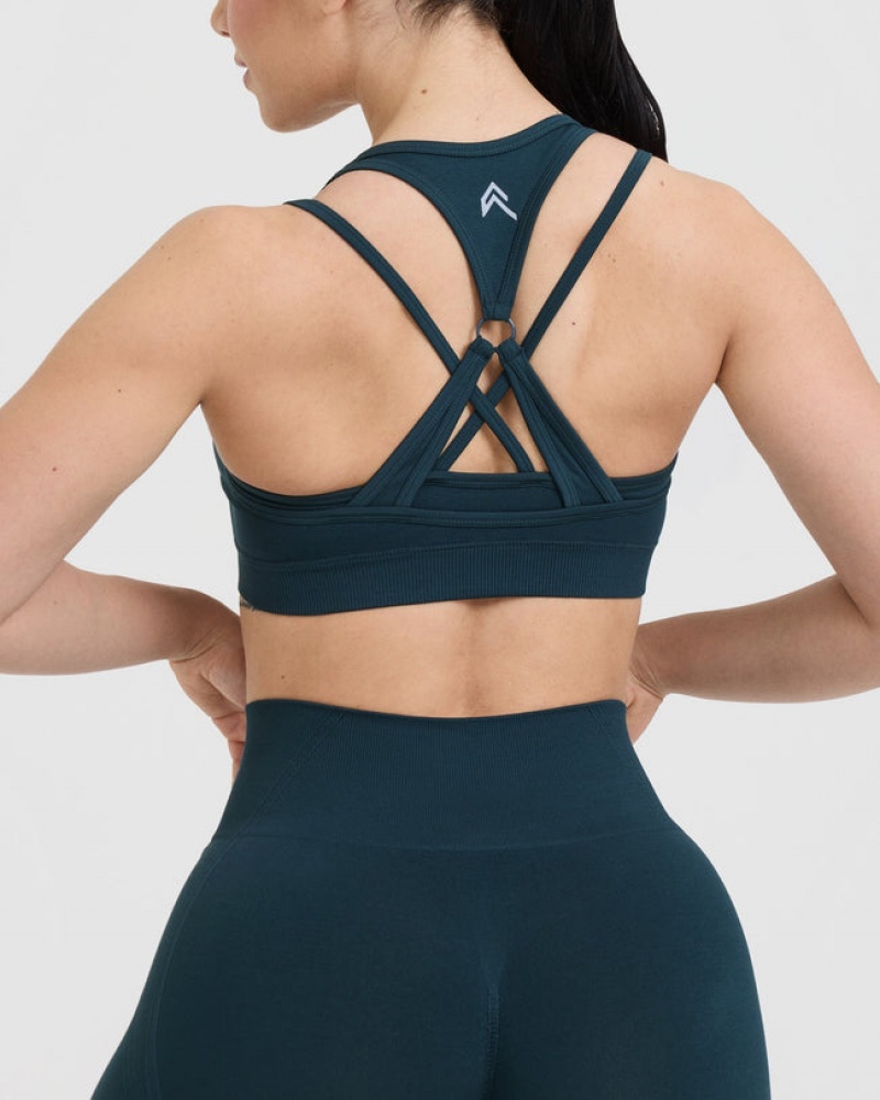 Blue Oner Active Effortless Seamless Layered Sports Bras | 57834QLKB