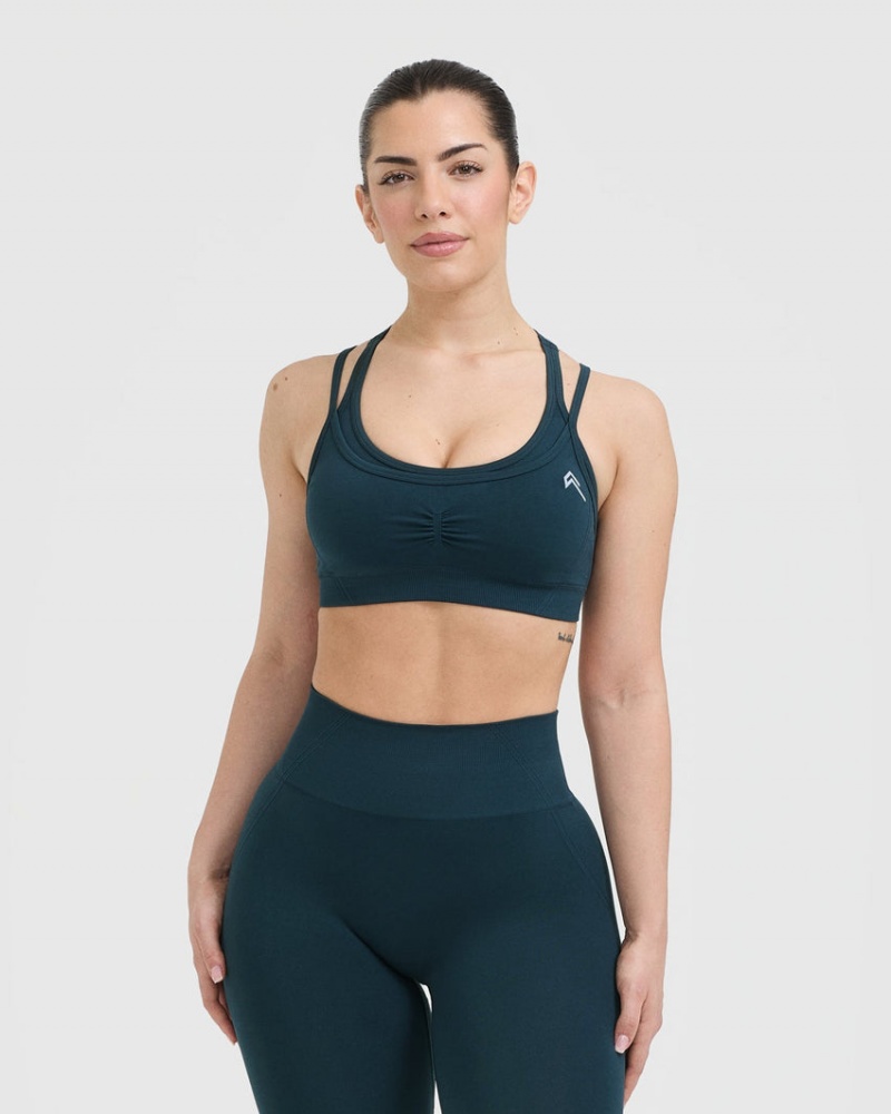 Blue Oner Active Effortless Seamless Layered Sports Bras | 57834QLKB