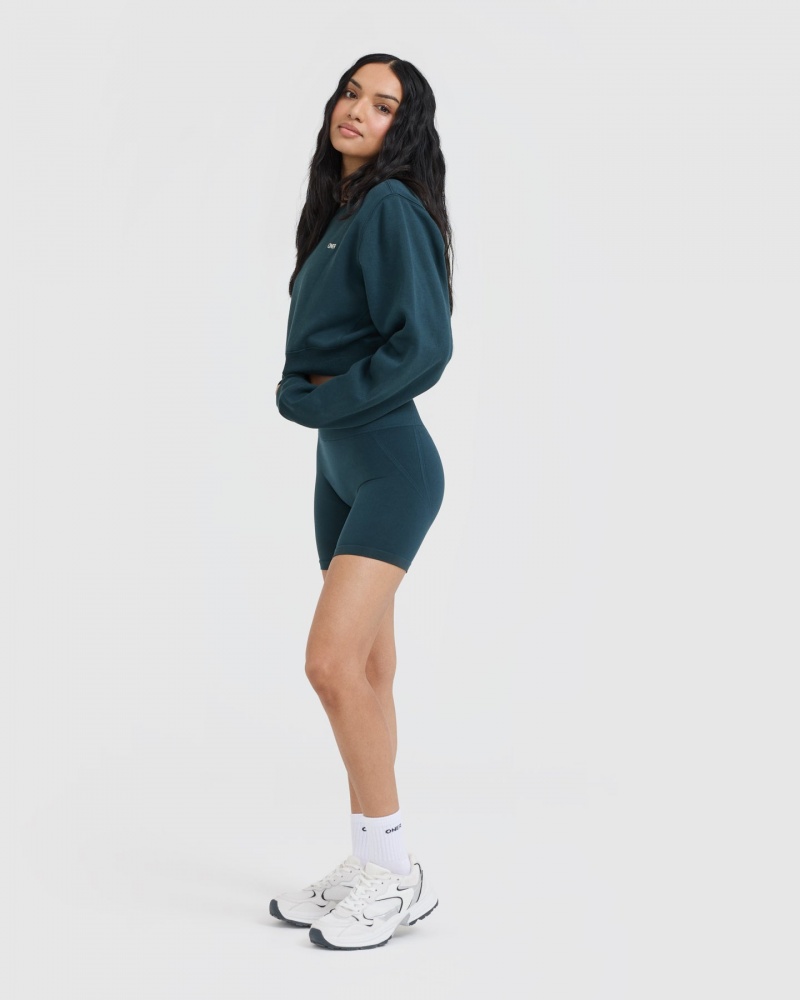 Blue Oner Active Foundations Crop Sweatshirts | 81750LPCR